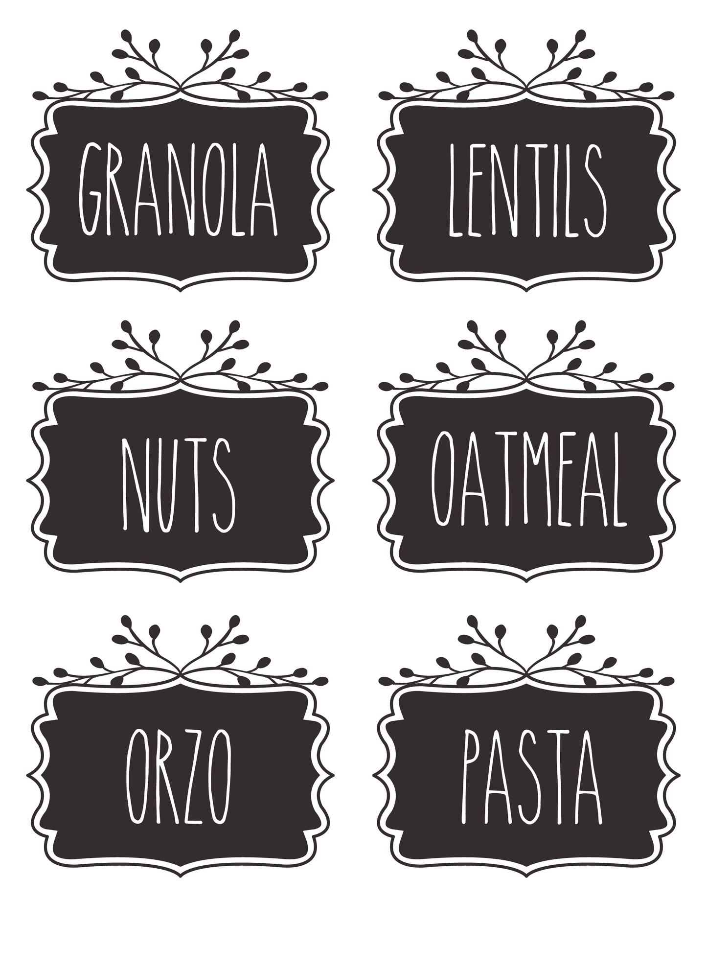 Pantry Labels